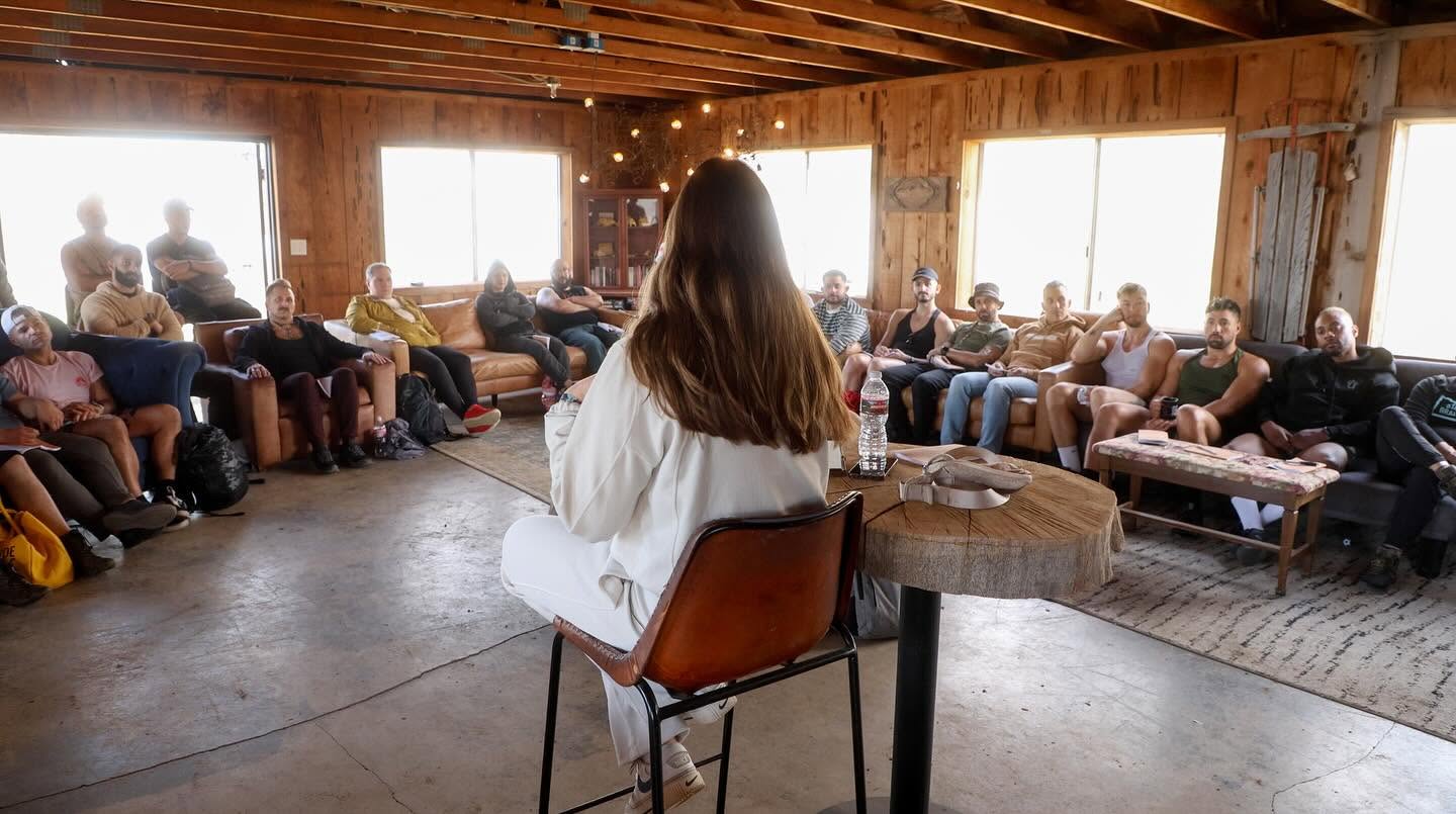 Tabitha Rose leading a life story writing workshop at the State of Gratitude retreat