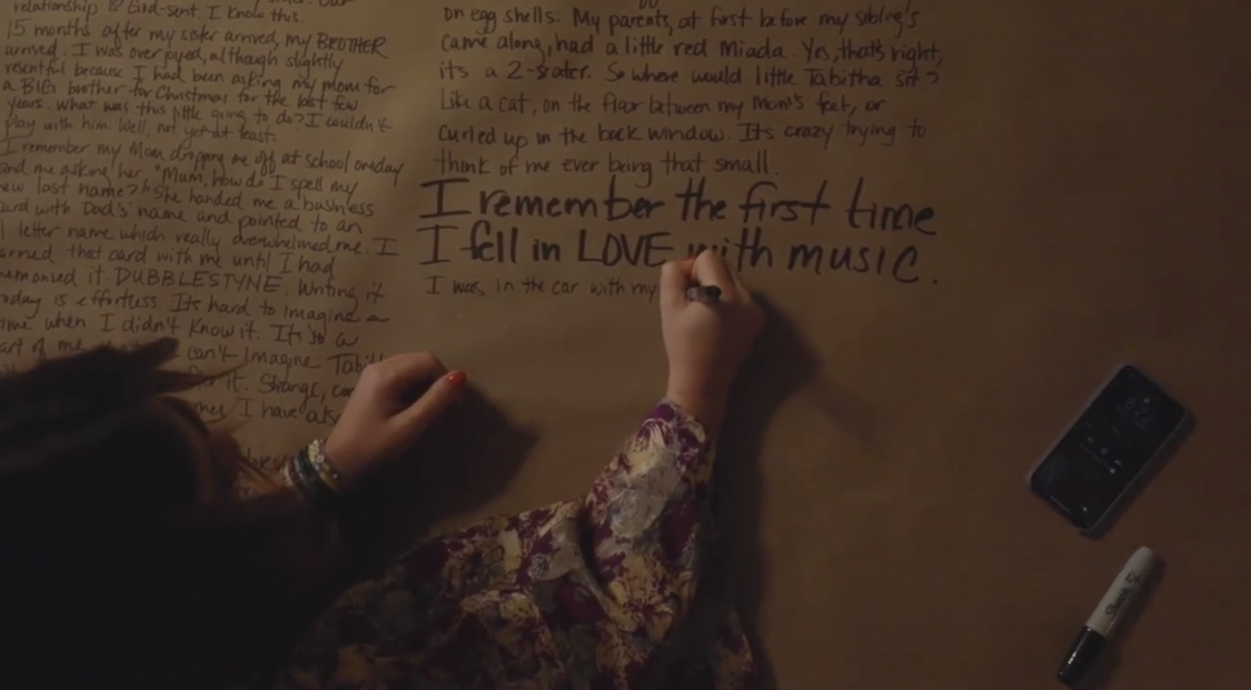 Handwriting on brown paper